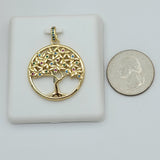 Pendants - 14K Color Gold Plated. Life Tree Multicolor Crystals.
