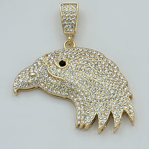 CLOSEOUT* Pendant - Gold Plated. Hip Hop Jewelry. Eagle Head.