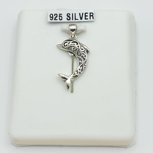 Pendants - 925 Sterling Silver. Filigree Dolphin.