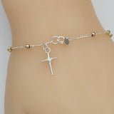 Bracelets - 925 Sterling Silver. Rosary Style Bracelet.