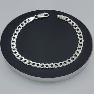 Bracelets - 925 Sterling Silver. Curb Link Chain 5.2mm