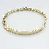 Bracelets - 14K Gold Plated. ID Plate - Curb Cuban Link Chain. *Premium Q*