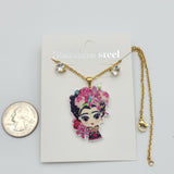 Sets - Stainless Steel - Gold Plated. Frida Set: Necklace - Earrings