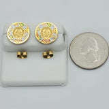 Earrings - Stainless Steel. Gold Plated. La Milagrosa Stud Earrings 13mm.