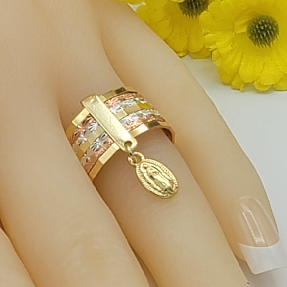 CLOSEOUT* Rings - Tri Color Gold Plated. Our Lady of Guadalupe Semanario Rings