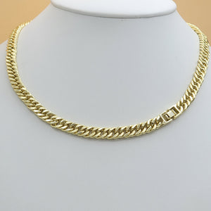Chains - 14K Gold Plated. Cuban Style - 8mm W - 20in L *Premium Q*