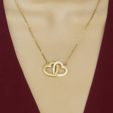 Sets - Stainless Steel - Yellow Gold Plated. Linked Hearts Set. *Premium Q*