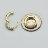 Earrings - 14K Gold Plated. Icy Crystal Hoops. *Premium Q*