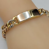 Bracelets - Tri Color Gold Plated. ID Bar Bracelet. *Premium Q*