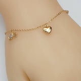 Bracelets - 18K Gold Plated. Love & Heart Charms. *Premium Q*