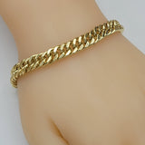 Bracelets - 14K Gold Plated. Cuban Curb Link Chain Bracelet - 8mm *Premium Q*