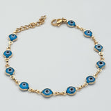 Bracelets - 18K Gold Plated. Blue Eyes *Premium Q*