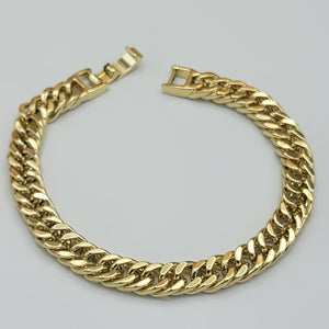 Bracelets - 14K Gold Plated. Cuban Curb Link Chain Bracelet - 8mm *Premium Q*