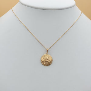 Necklace - 18K Gold Plated. "Mis 15 Años. Virgen Guadalupe Pendant & Chain. *Premium Q*