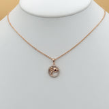 Necklace - Rose Gold Plated. My Little Angel Heart. *Premium Q*