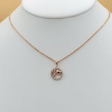Necklace - Rose Gold Plated. My Little Angel Heart. *Premium Q*