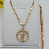 Necklace - 18K Gold Plated. Divine Child. Divino Niño Jesus. Pendant & Chain. *Premium Q*