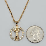 Necklace - 18K Gold Plated. Divine Child. Divino Niño Jesus. Pendant & Chain. *Premium Q*