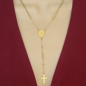 Rosary - Stainless Steel. Gold Plated. Miraculous Medal Necklace. Medalla Milagrosa. *Premium Q*