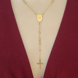 Rosary - Stainless Steel. Gold Plated. Miraculous Medal Necklace. Medalla Milagrosa. *Premium Q*