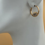 Earrings - 18K Gold Plated. Evil Eye Hoops. *Premium Q*