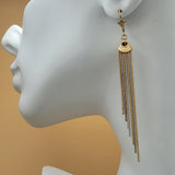 Earrings - Multicolor Gold Plated. Long Fashion. *Premium Q*