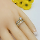 Rings - 14K Gold Plated. Engagement Set Ring. *Premium Q*