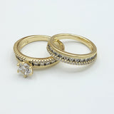 Rings - 14K Gold Plated. Engagement Set Ring. *Premium Q*