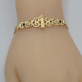Bracelets - 14K Gold Plated. Saint Benedict. San Benito. Hearts Multicolor crystals