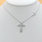 Necklaces - Rhodium Plated. Angel - Wings. Clear crystals  *Premium Q*