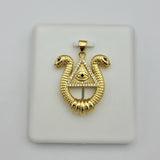 Pendant - 14K Gold Plated. Third Eye. Snake. El tercer Ojo.