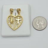CLOSEOUT* Pendants - 14K Gold Plated. Virgen Guadalupe & Cross. Heart.