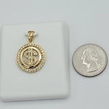 Pendant - 14K Color Gold Plated. Dollar Symbol - Money. $