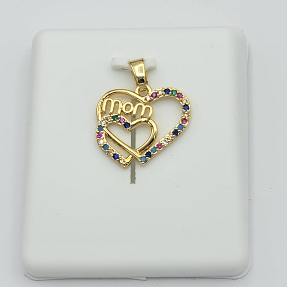 Pendant - 14K Color Gold Plated. Mother's Day. Mom. Linked Hearts
