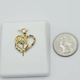 Pendant - 14K Color Gold Plated. Mother's Day. Mom. Linked Hearts