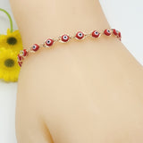 Bracelet - 18K Gold Plated. Red Eyes *Premium Q*