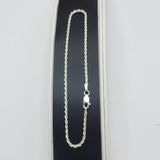 Anklet - 925 Sterling Silver. Rope Chain 1.8mm 9in L.