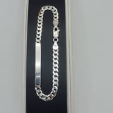 Bracelets - 925 Sterling Silver. Curb ID Chain 4.5mm