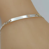 Bracelets - 925 Sterling Silver. Curb ID Chain 4.5mm