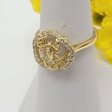 Rings - 14K Gold Plated. Clear Crystals Scorpion Alacran. *Premium Q*