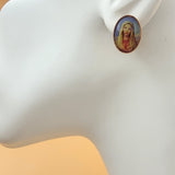 Earrings - Rose Gold Plated. Inmaculado Corazon de Maria. *Premium Q*