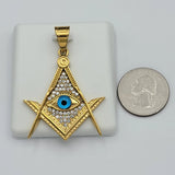 Pendants - Stainless Steel Gold Plated. Eye of Providence. Triangle. *Premium Q*
