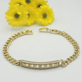 Bracelets - 14K Gold Plated. ID Bracelet with Hearts. *PremiumQ*