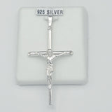 Pendants - 925 Sterling Silver. High Polished Hollow Crucifix.