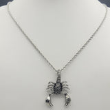 Necklace - Stainless Steel. Scorpion Pendant & Chain.