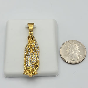 Pendants - Stainless Steel Gold Plated. Virgen Guadalupe.  *Premium Q*