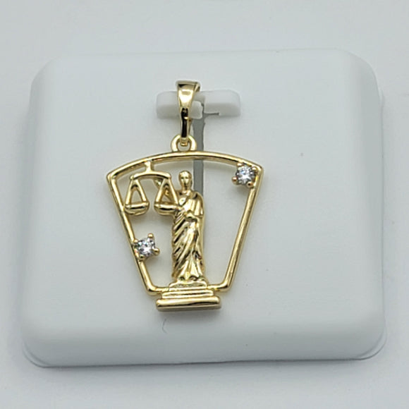 Pendants - 14K Gold Plated. Statue of Justice. *Premium Q*