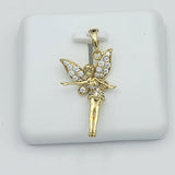 Pendants - 14K Gold Plated. Fairy with Crystals. Hada Madrina. *Premium Q*