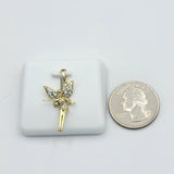 Pendants - 14K Gold Plated. Fairy with Crystals. Hada Madrina. *Premium Q*