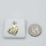Pendants - 14K Gold Plated. Heart with Key. *Premium Q*